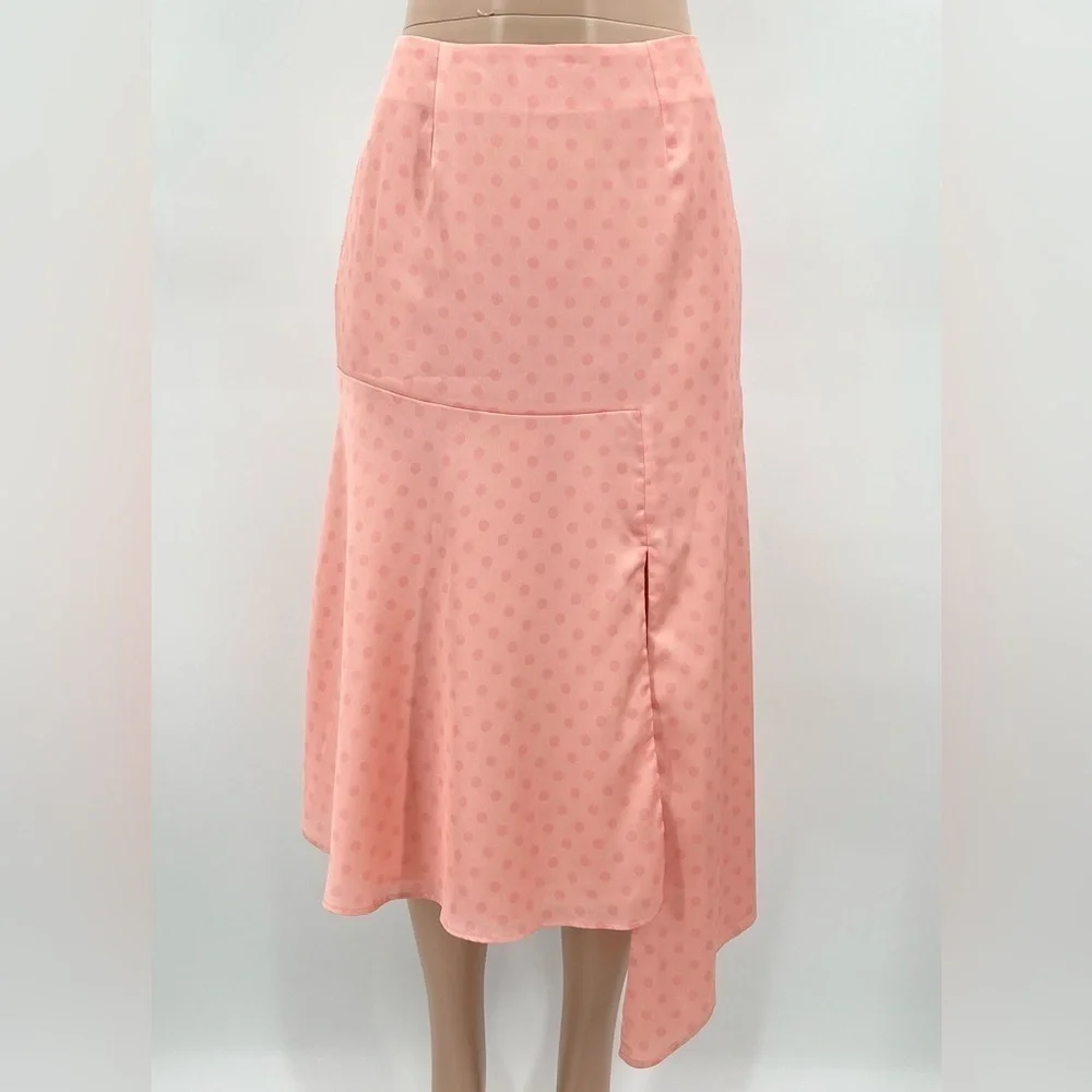 Keepsake The Label Pink Polka Dot Midi Skirt Size Medium